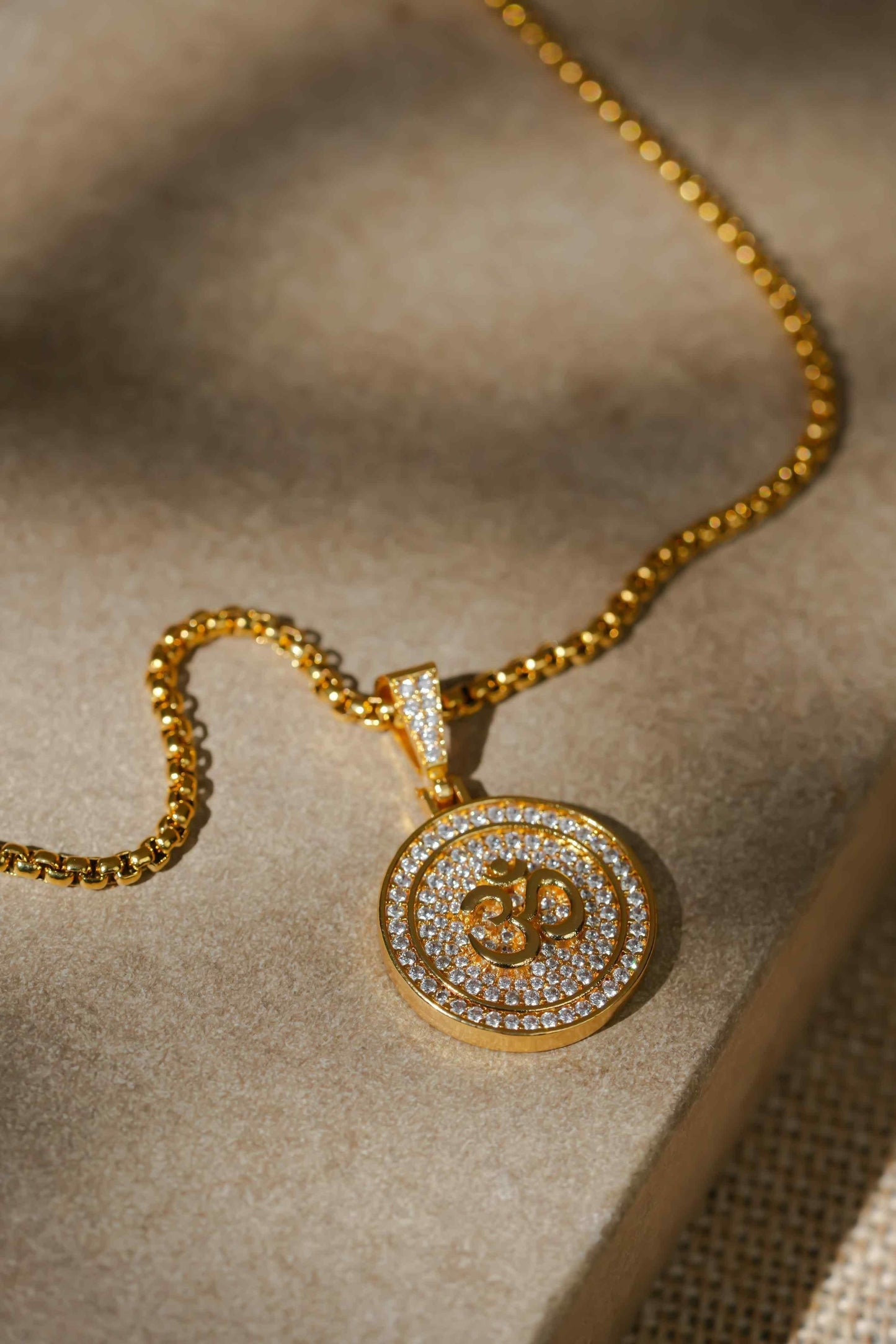 Om Symbol Pendant With Chain